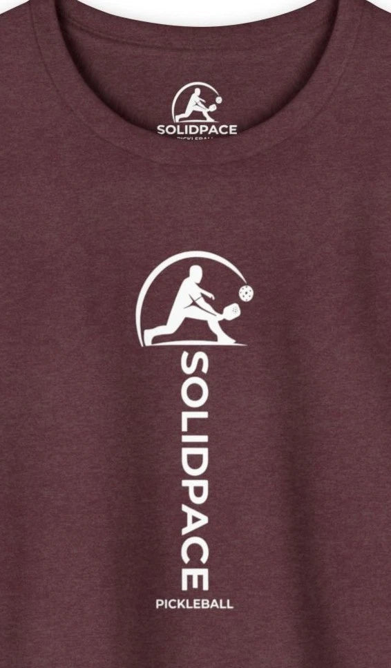 SolidPace Minimalist Pickleball Shirt Modern Athletic Tee Midnight Vertical Logo