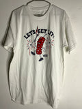 Vans Men's Let's Get Lit Graphic White Tee Size Large Unisex