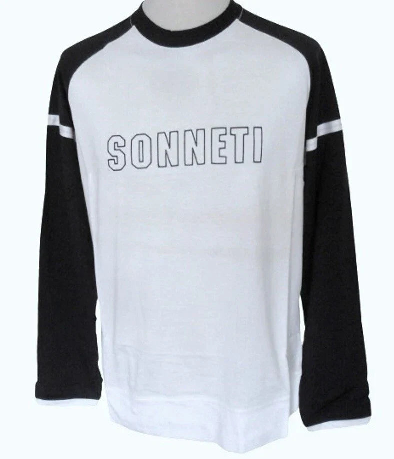 Long sleeve top crew neck white / navy sizes: M - XXL Sonneti Unisex