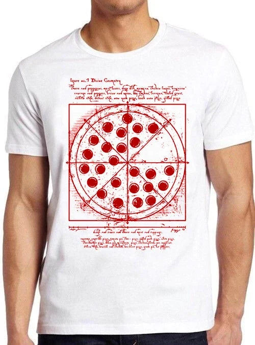 Vitruvian Pizza Leonardo da Vinci Spider Tom Movie Meme Gift Tee T Shirt M587 Unisex