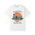 Kayak More Worry Less T-Shirt | Kayaking Sunset Tee