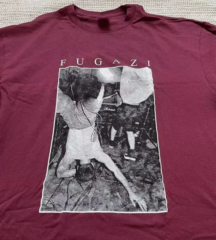 Fugazi band 90s Maroon Graphic T shirt Men Women vtg S-5XL Unisex