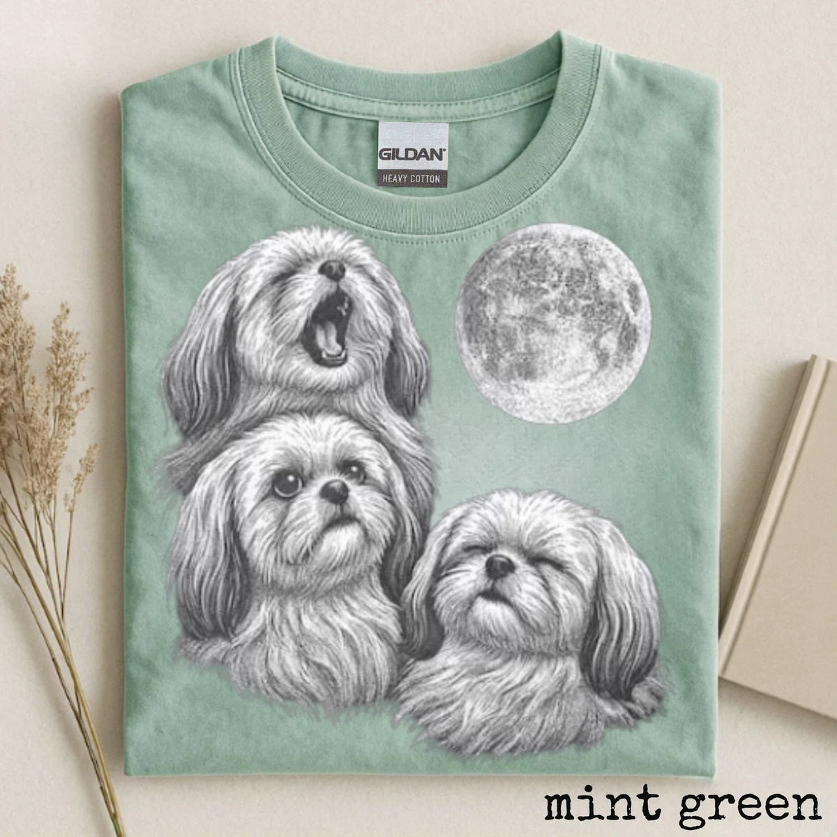Shih Tzu Moon Graphic Cute Dog Lover Gift Unisex Pet Tee Gift for Her Unisex