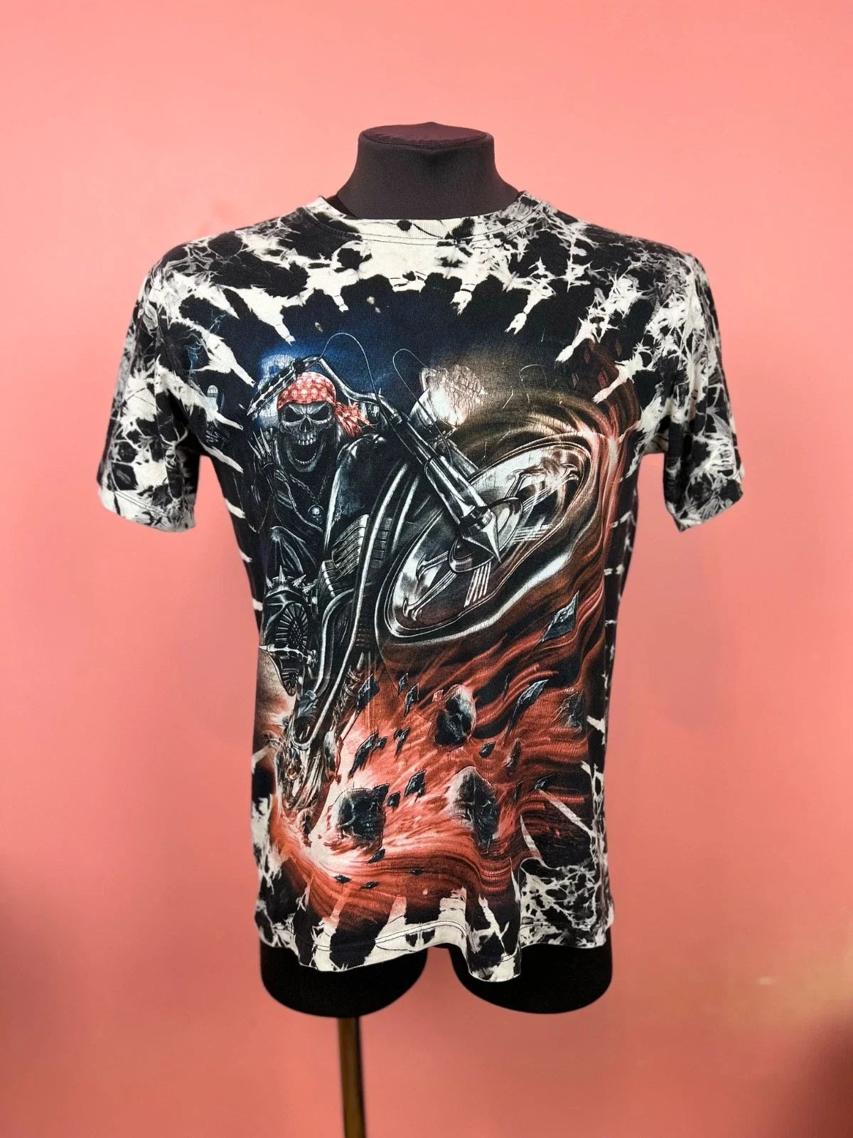Skull wild tee shirt streetwear hype moto vintage custom men's S Unisex
