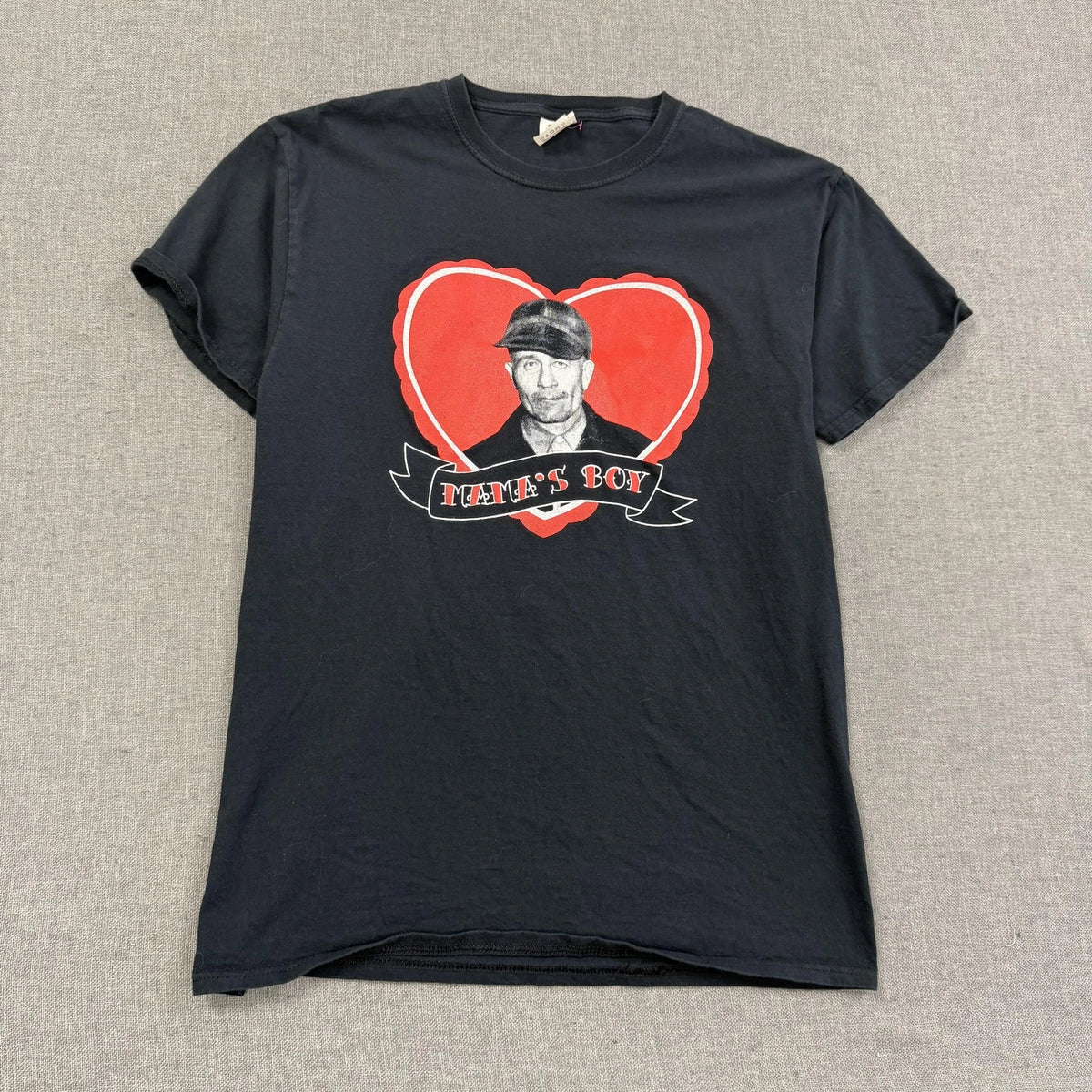 Vintage Ed Gein T-Shirt Mens Medium Black Heart True Crime Macabre Mama's Boy