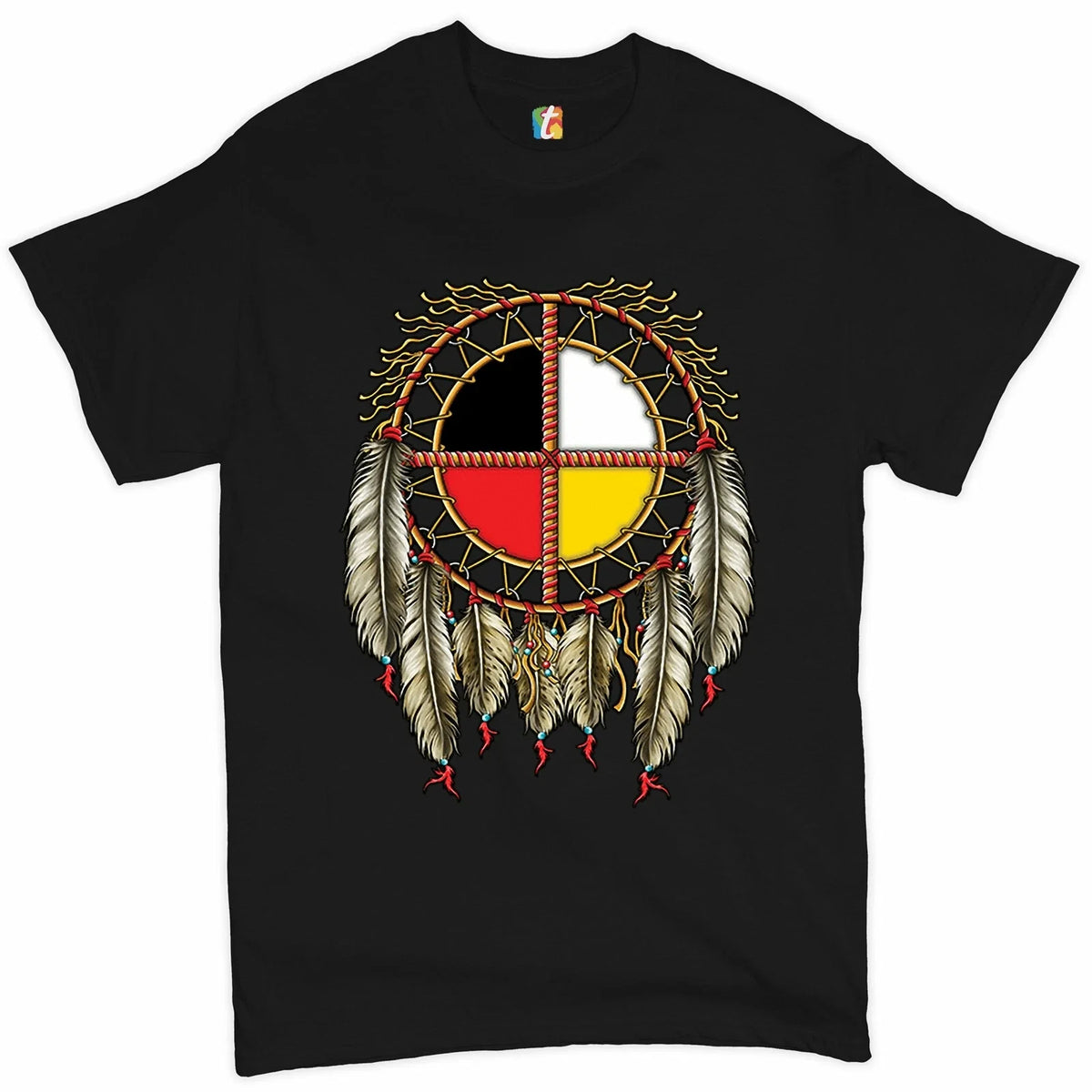 The Medicine Wheel Dreamcatcher Native American Symbol Men's Tee Unisex