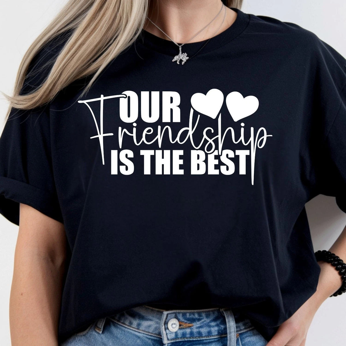 Friendship Quote Shirt Best Friend Tee Cute Besties Gift Women Top Xmas Tee
