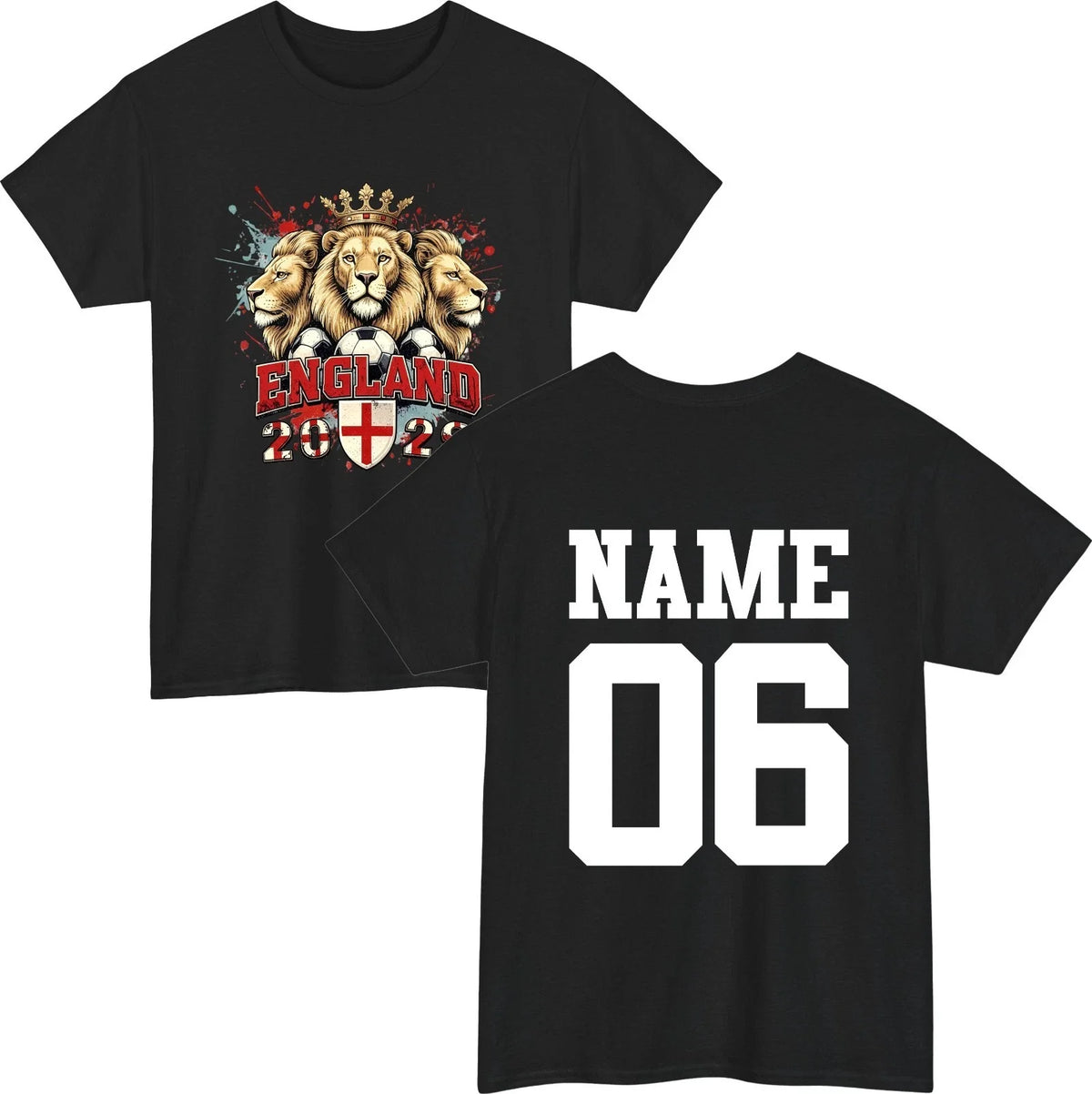 Personalised England World Cup 2026 Custom Name Number Football Fan Top Unisex