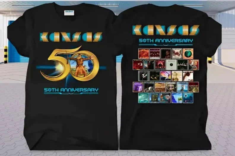 Kansas Band Anniversary Tour 50th Black Unisex All size D671 Unisex