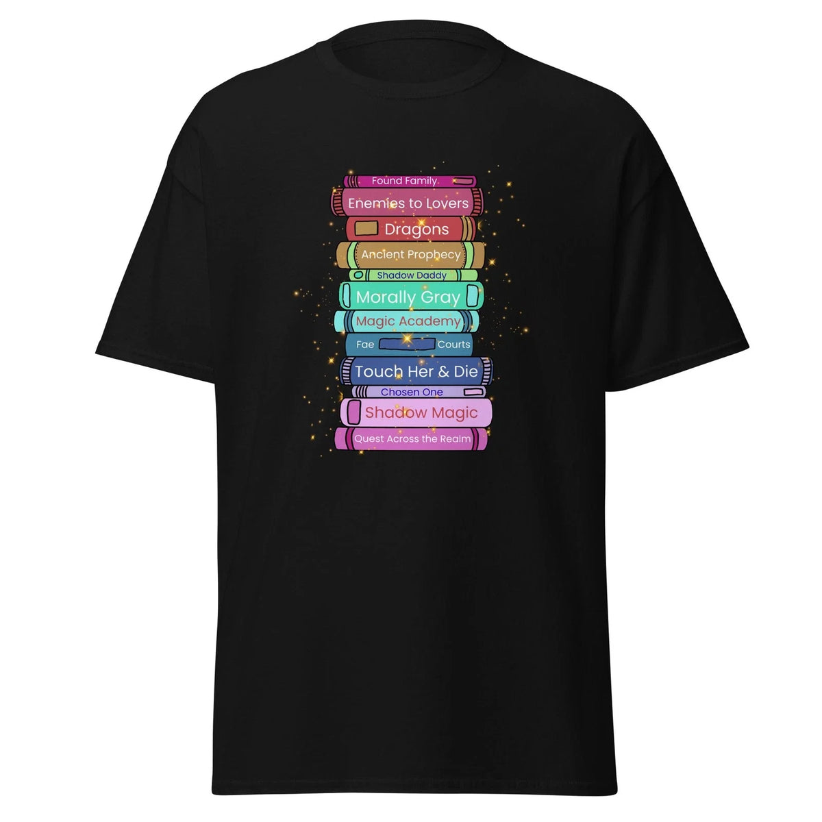 Fantasy Trope Book Stack Shirt Romantasy BookTok Reader Tee Unisex