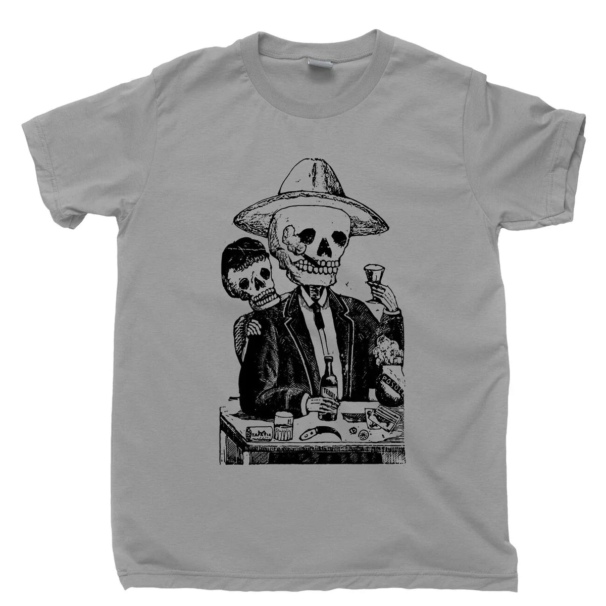 Jose Guadalupe Posada T Shirt Day Of Dead Skull Art Hispanic Mexican Artist Tee Unisex