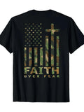 100% Cotton Men's Camo & American Flag | Short Sleeve, Crew Neck Unisex