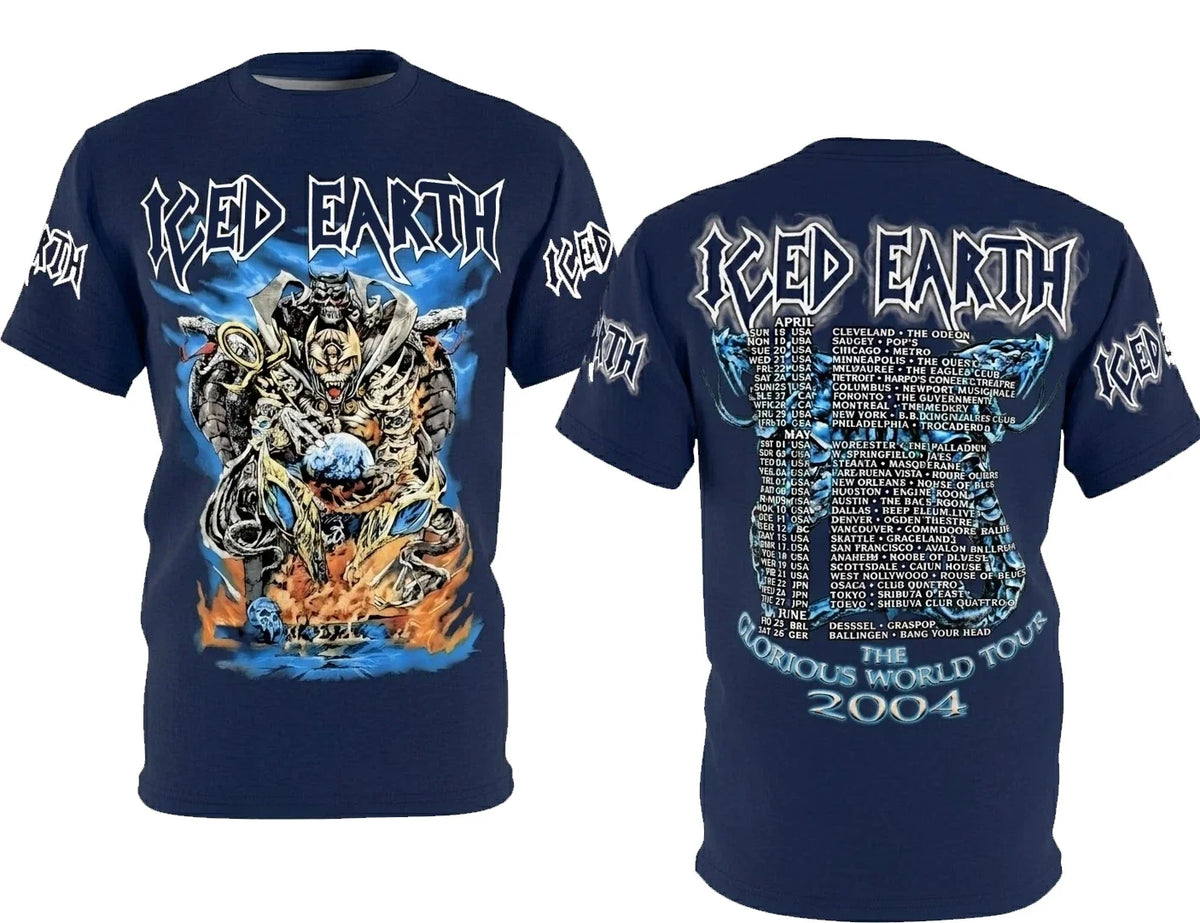 Rare 2004 Glorious World Tour By Iced Earth Band 3D S to 5XL 2F2049 Unisex