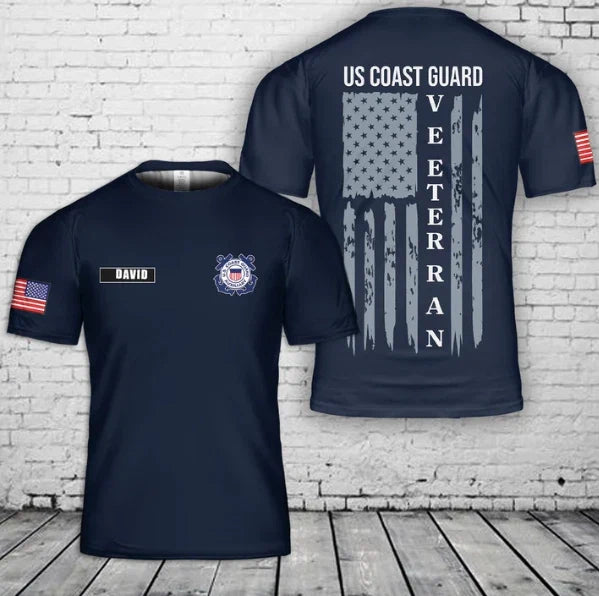 Custom Name US Coast Guard Veteran 3D Unisex