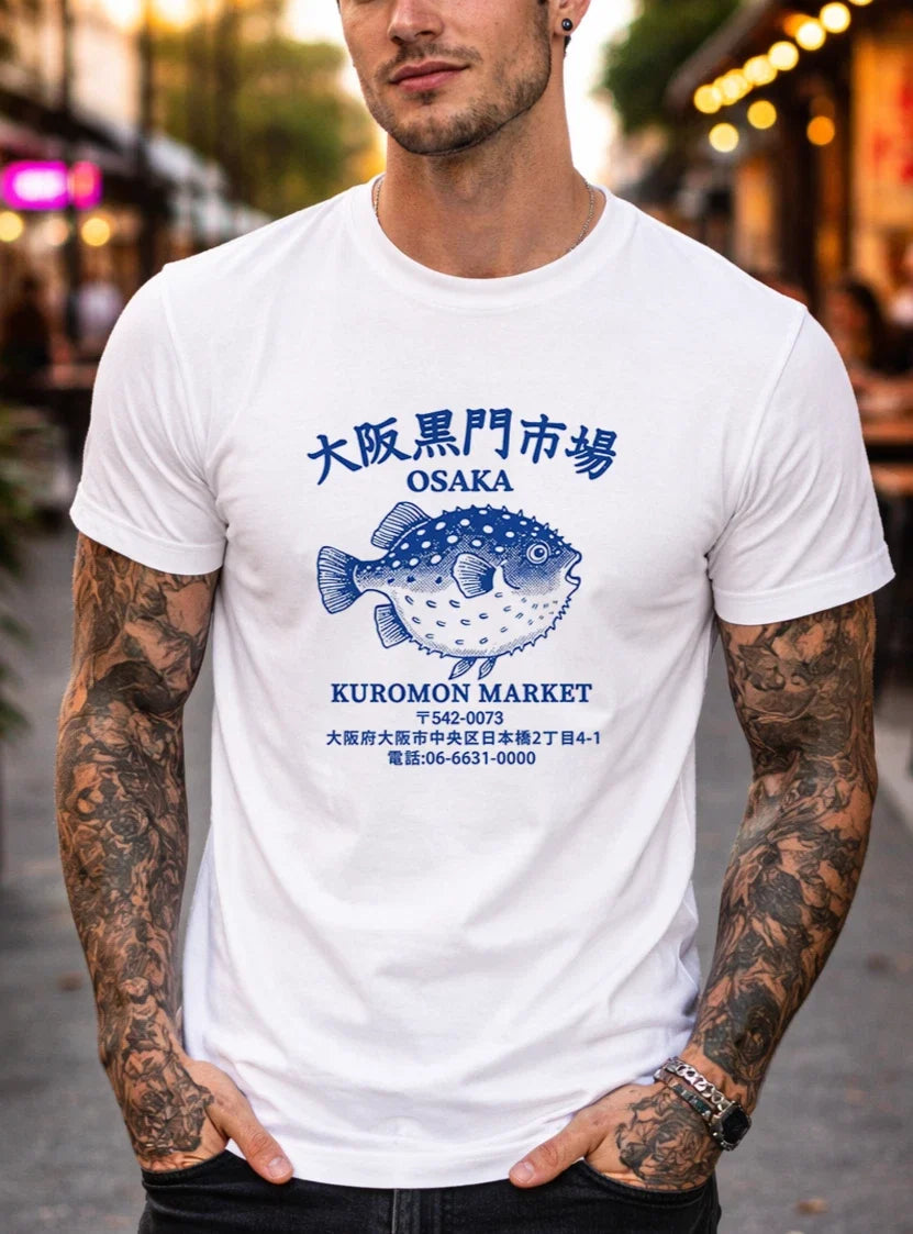 Osaka Japan Fish Market Graphic Vintage Japanese Streetwear Unisex s-3xl Unisex