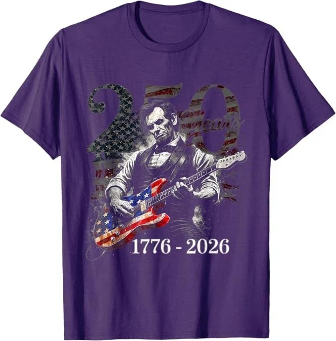 Abraham Lincoln Playing Guitar 4th July 250th Anniversary Unisex