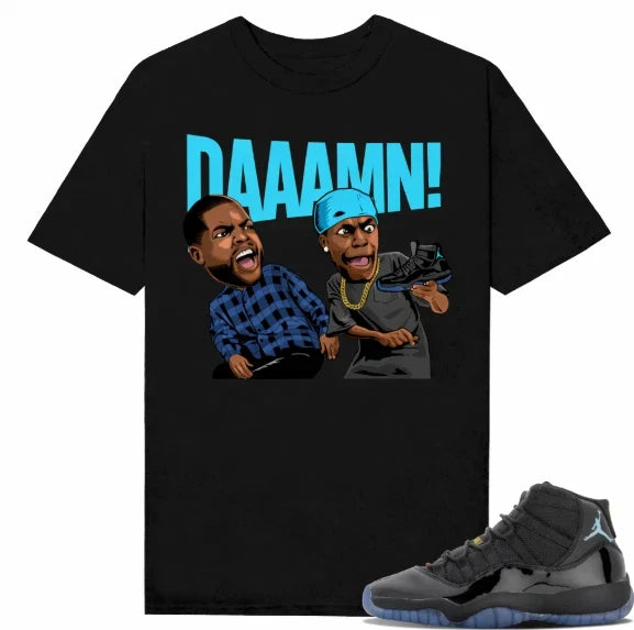 Gamma Blue 11s Sneaker Match Tees Black Friday DAAAMN- Unisex Unisex