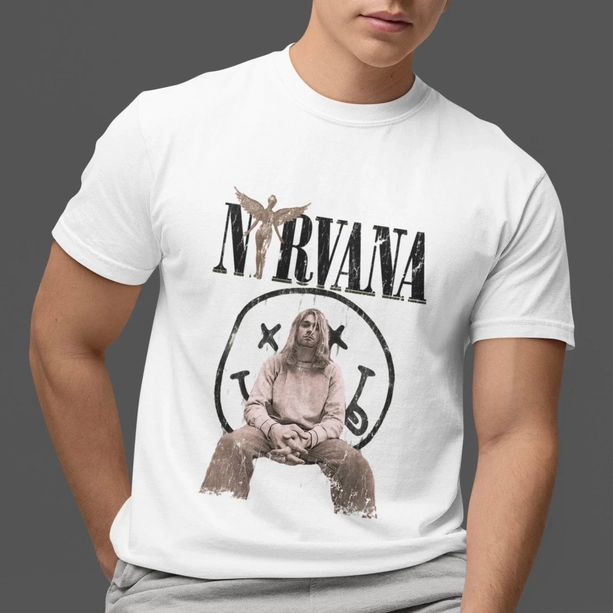Vintage Grunge Rock Graphic Tee 90s Style Distressed Guitar Band Aesthetic Shirt Unisex