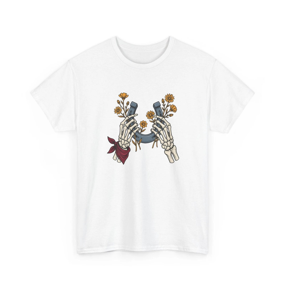 Bone Hands Horseshoe Shirt Cowgirl Ranch Gift Women Neo Traditional Tee