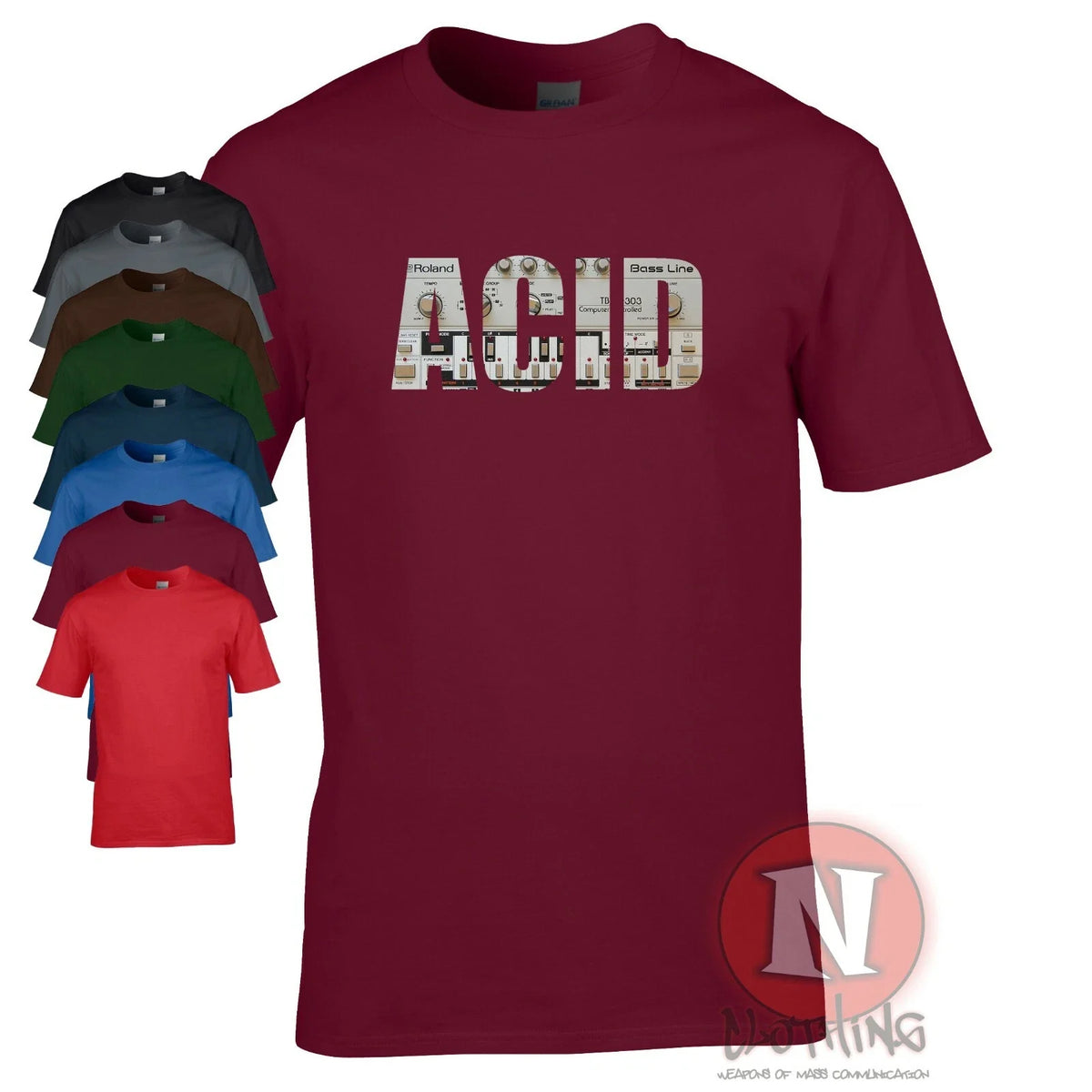 ACID TB303 house music teeshirt club old school DJ rave bassline Unisex