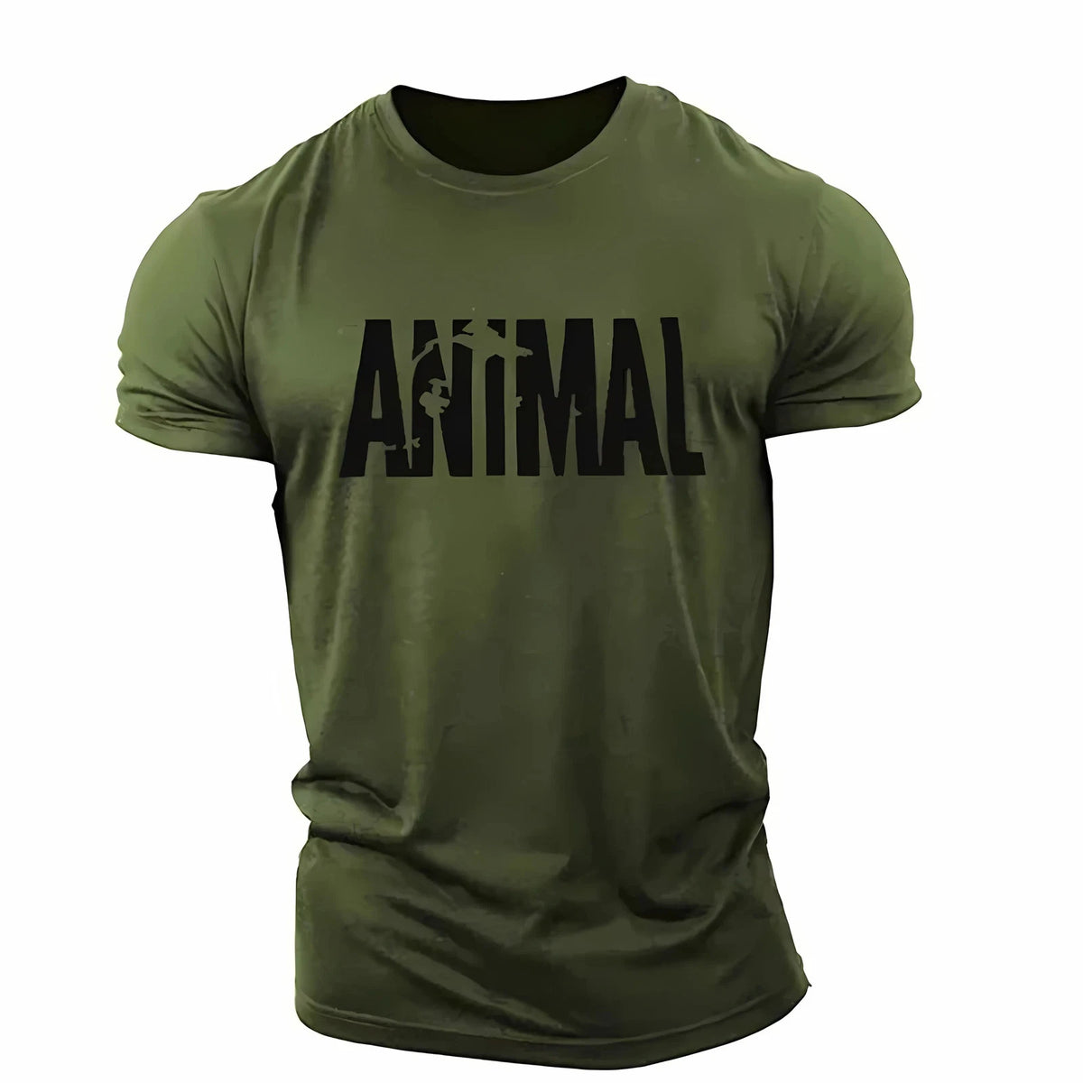 Men Muscle Gym T-Shirts Short Sleeve Workout Athletic Bodybuilding Animal Tee