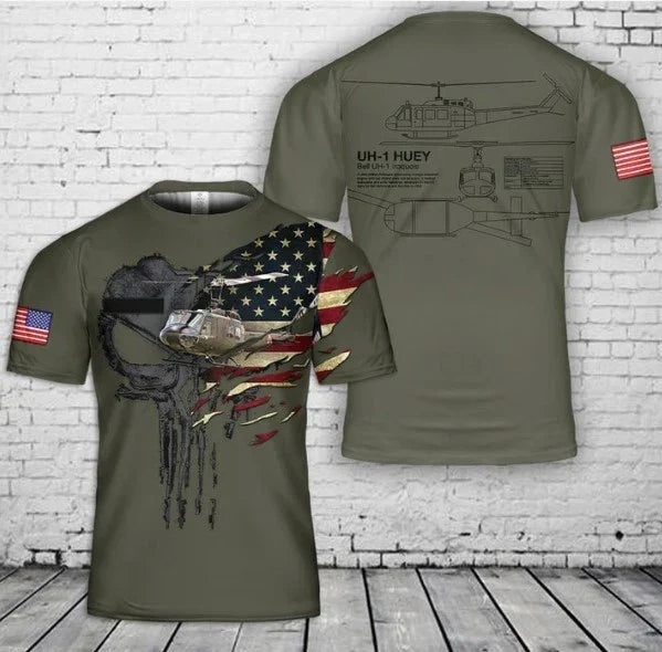 Custom Name US Army Bell UH-1 Huey 3D Unisex