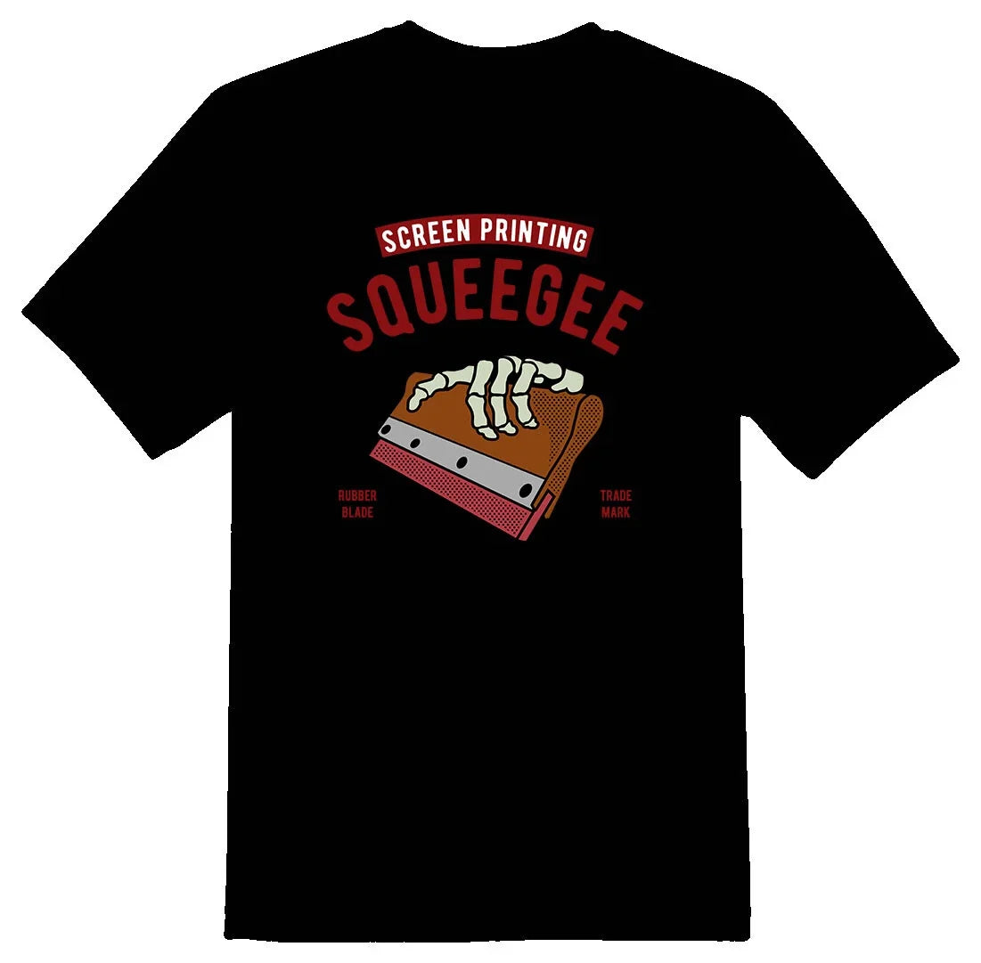 Squeegee screen printing funny Tee shirt black or white Unisex
