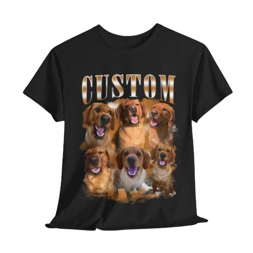 Personalised Pet Bootleg t shirt, Dog Collage t shirt Dog Picture Tee Unisex Top Unisex