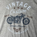 Vintage Custom Race Club Classic Motorcycles 2XL T Shirt Gray Speed & Power Unisex