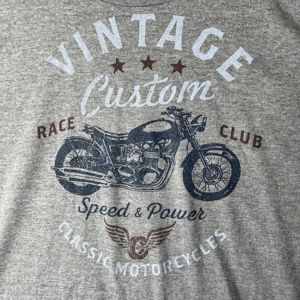 Vintage Custom Race Club Classic Motorcycles 2XL T Shirt Gray Speed & Power Unisex