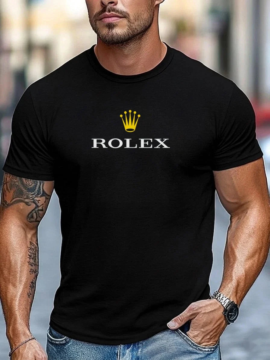 For Rolex Fans , Men Black Graphic Tee Streetwear Casual Cotton Unisex