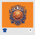 New York Basketball Shirt Finals 2026 Retro Vintage Graphic Tee Blue Orange Unisex