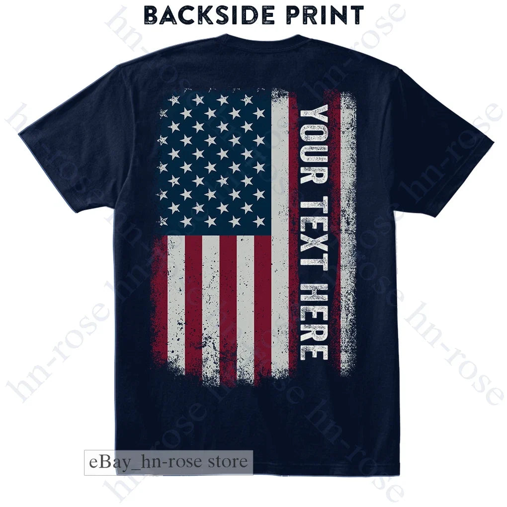 Add Your Text, Proud Your Name, US Flag Personalized Patriotic Custom Unisex