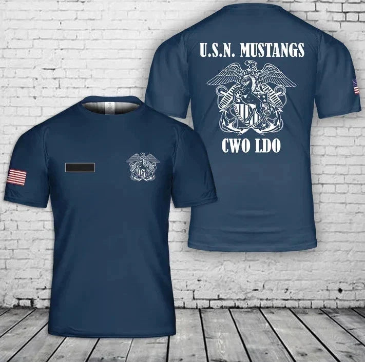 Custom Name US Navy Mustangs CWO LDO AOP 3D Unisex