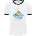 Torn San Marino Flag Sammarinese Day Football Mens Ringer Unisex