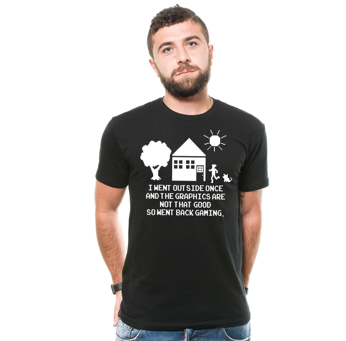 Funny Gaming Shirt Gaming Joke T-Shirt I Went Outside Once Shirt Gaming Shirt
