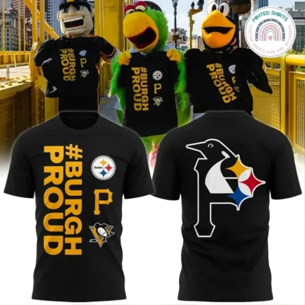 Pittsbuh Sports Mashup Burgh Proud Tri-Team Logo Two-Sided Unisex