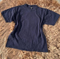 Vintage JC Tees Blank Navy Blue T Shirt XL Thick Collar Heavyweight Cotton USA Unisex