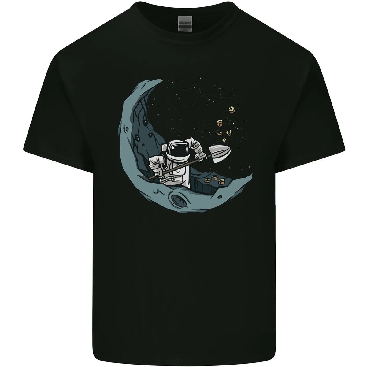 Cryptocurrency Mining the Moon Mens Cotton Tee Top Unisex