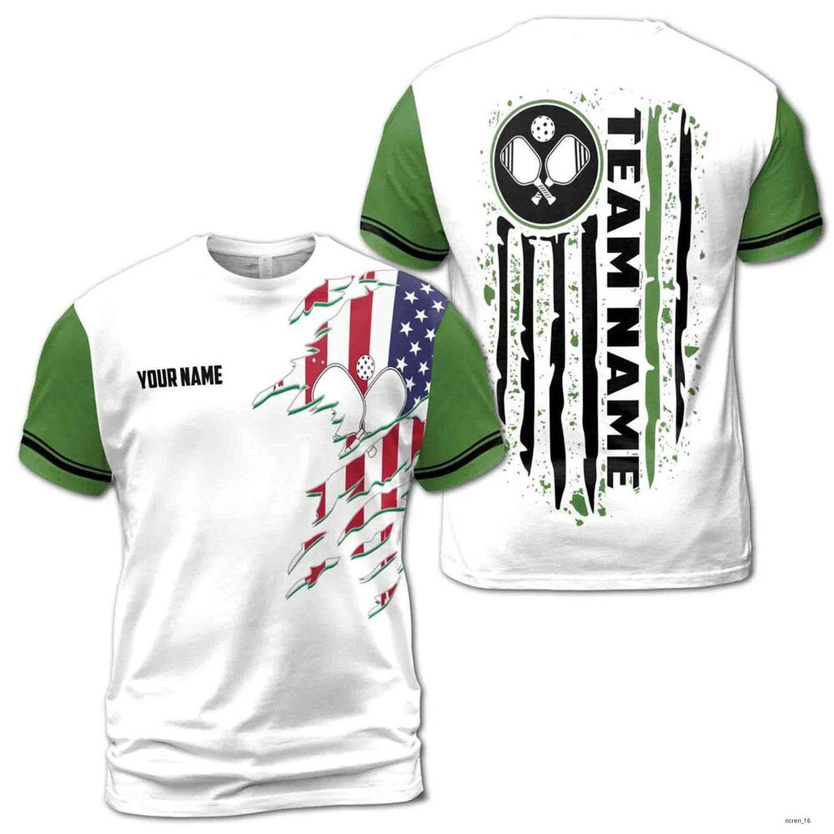 Personalized America Patriotic Pickleball Team Men's T-shirt S-5XL