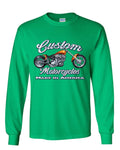 Custom Motorcycles Long Sleeve Biker Chopper American Tradition USA Tee Unisex