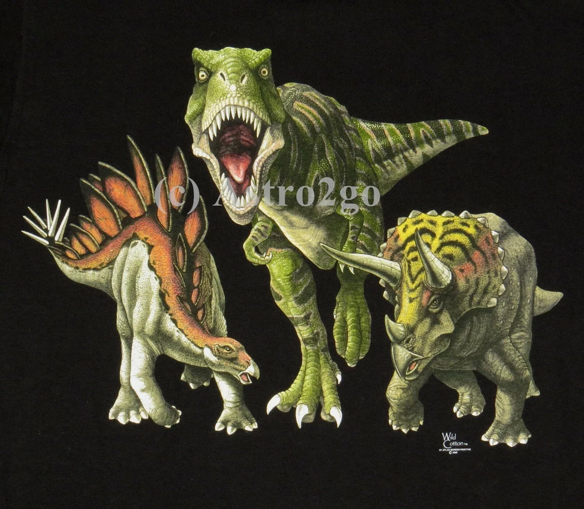 DINO HEADS & TAILS-Dinosaur T Rex Stegosaurus Triceratops Jurassic T shirt M-2XL Unisex