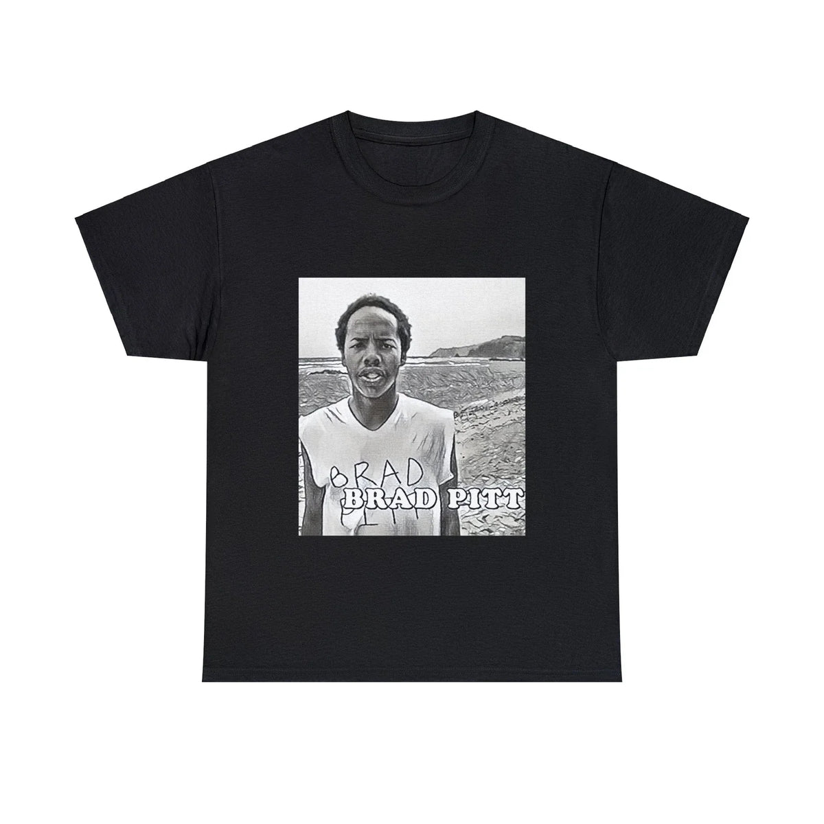 Earl Brad Pitt Graphic Print Short Sleeve Unisex Heavy Cotton Unisex