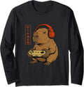 Japanese Gamer Capybara Funny Gaming Art Long Sleeve Unisex