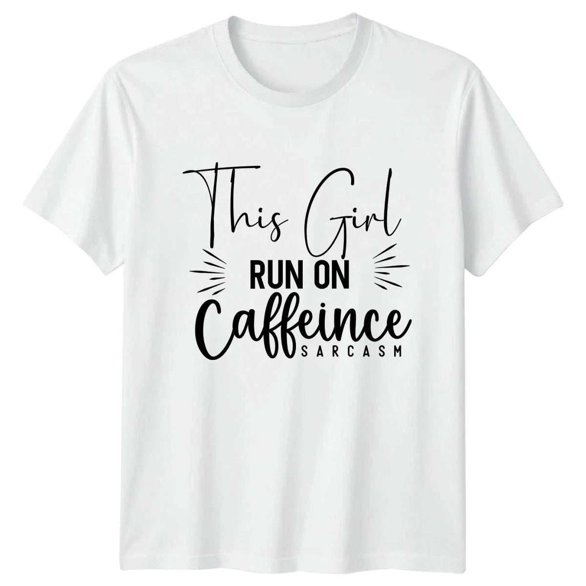 This Girl Run On Caffeine Womens Sarcastic Coffee Birthday Gift For Her Unisex