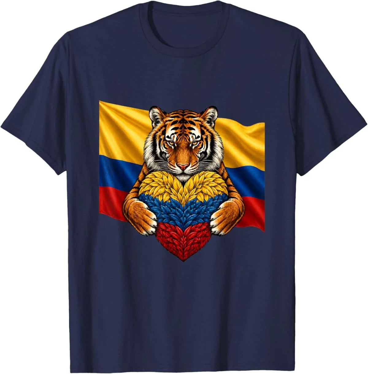 Colombia Flag Tiger Heart Colombian Pride Patriotic Heritage Unisex Unisex