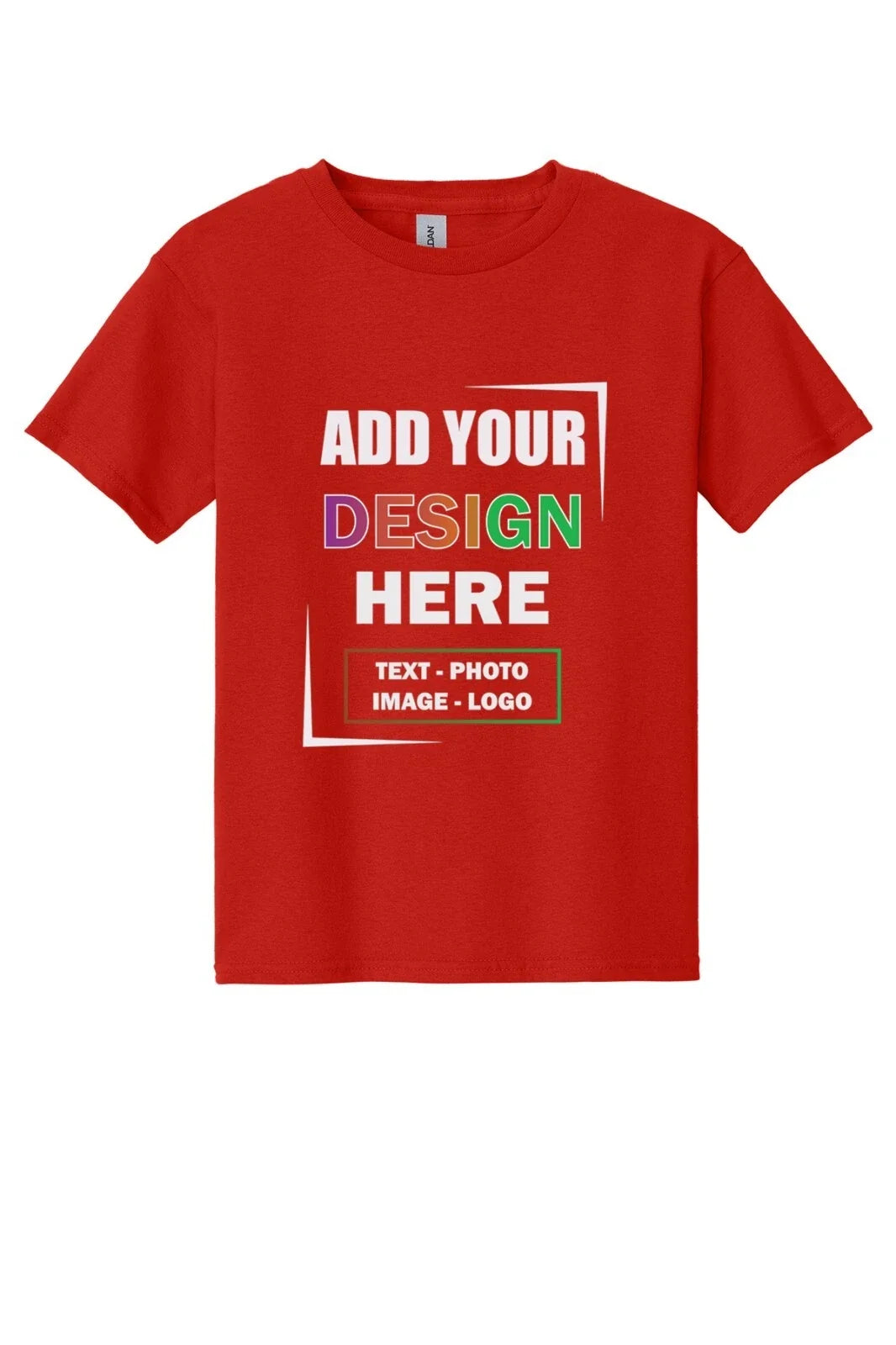 Personalized Custom Gildan Youth Heavy Cotton Kid's USA Gift Tee Unisex