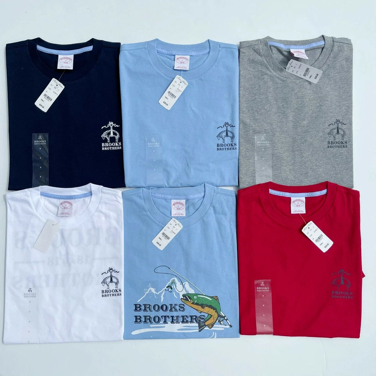 NWT Brooks Brothers Men's 1818 Graphic All Cotton Crew Neck Short Sleeve Unisex