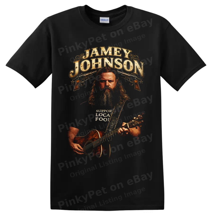 Jamey Johnson Country Singer Guitar Pistol Western Music T Shirt Concert Fan Tee