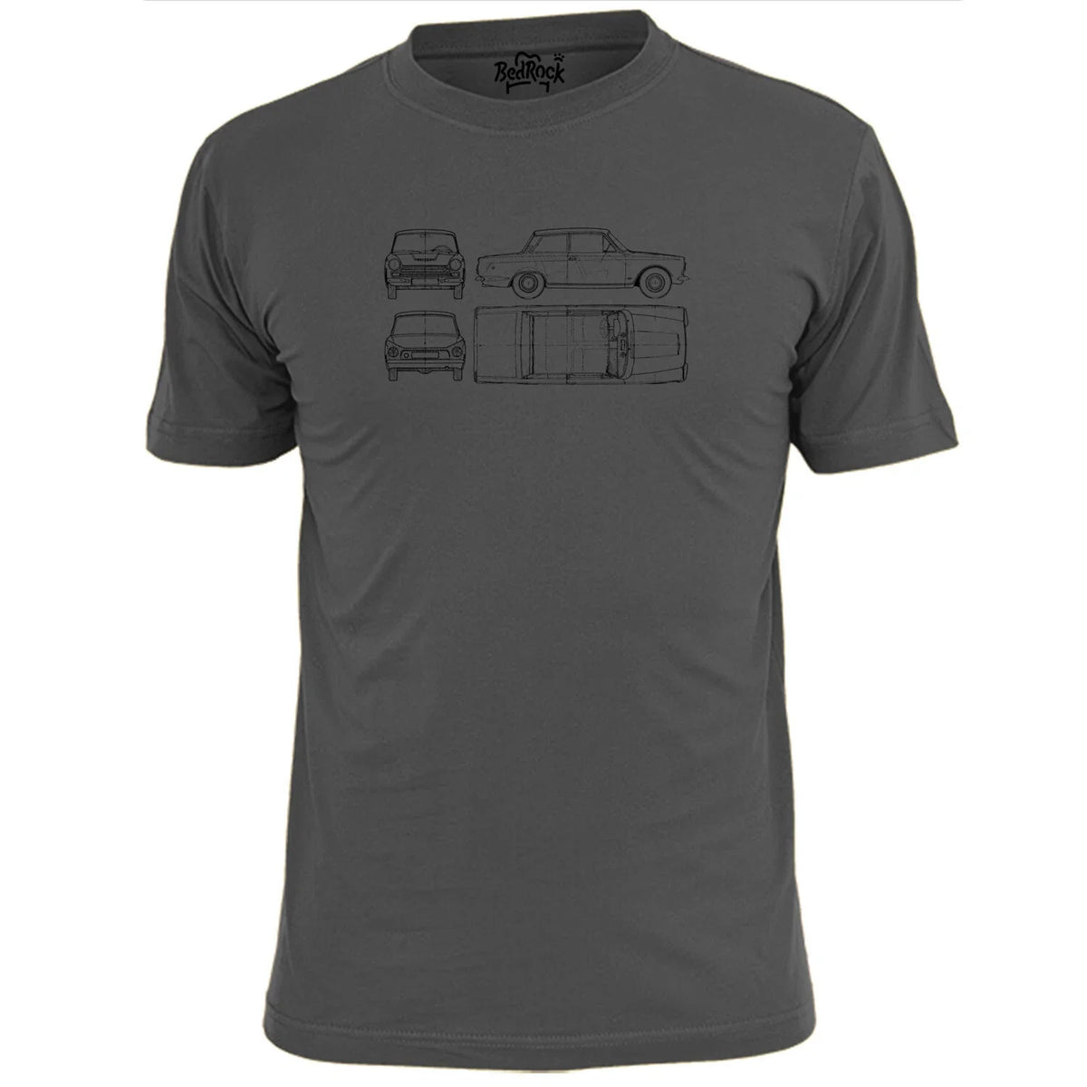 Mens Lotus Cortina 1965 Vintage Car Blueprint T Shirt Retro Unisex